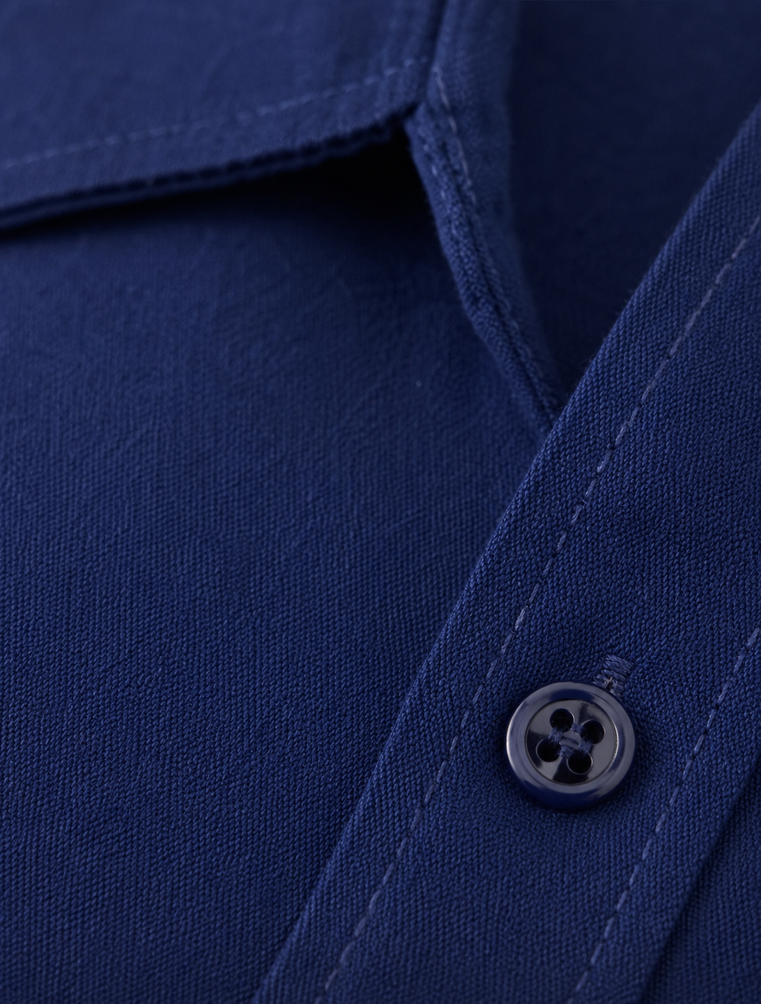 Men's Navy Blue Long Sleeve Button-Down Shirt