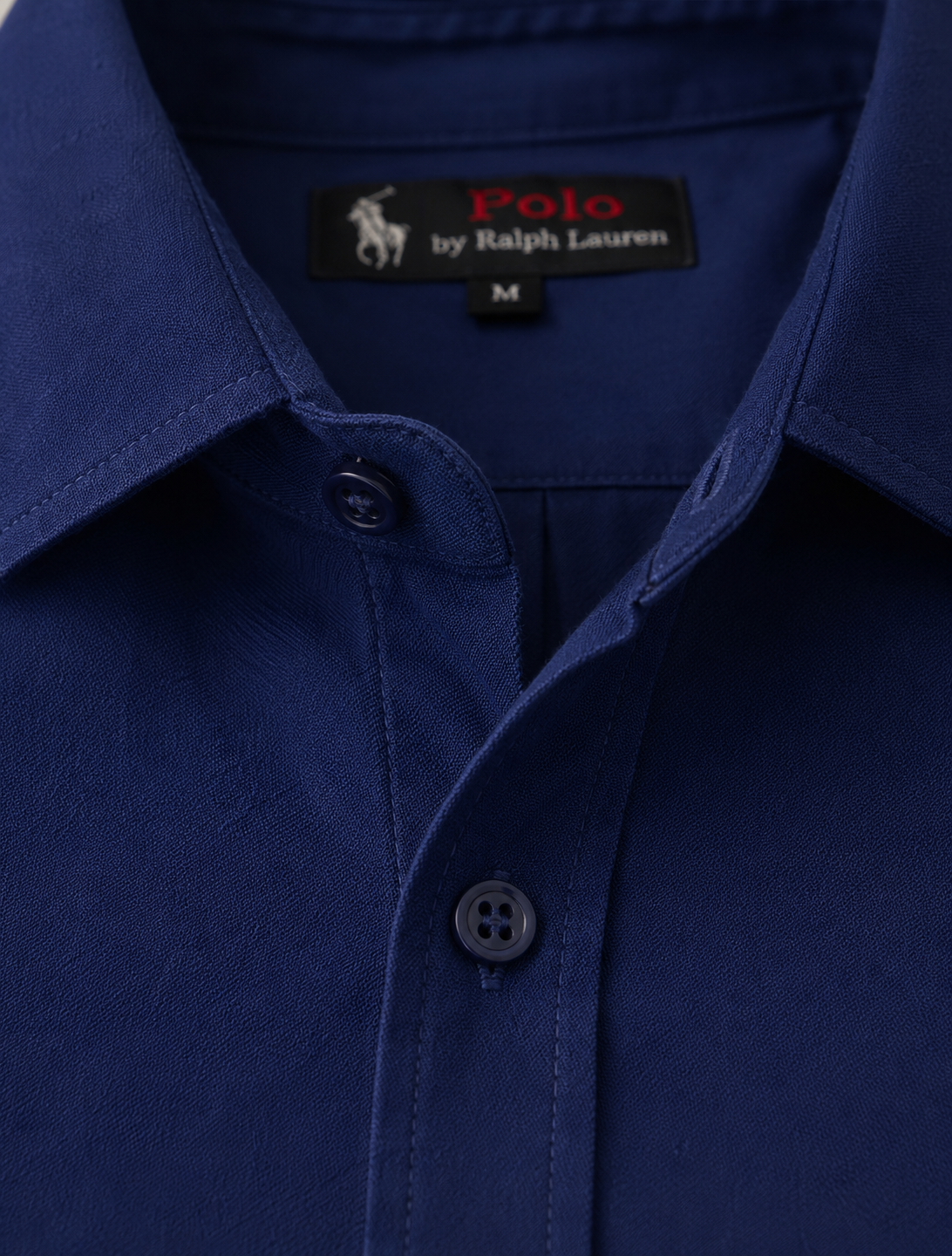 Men's Navy Blue Long Sleeve Button-Down Shirt