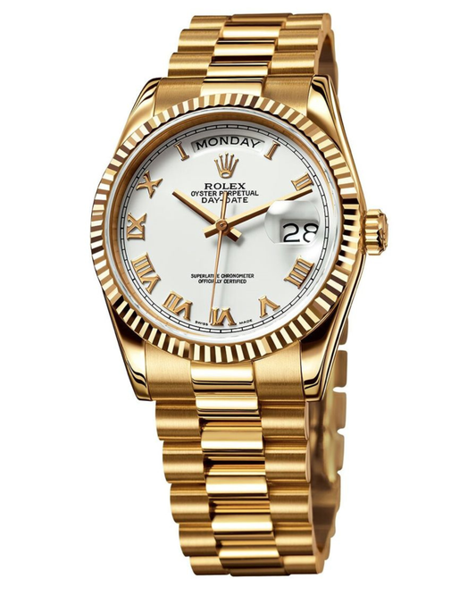Rolex Luxury Men's Watch – Gold Finish & White Dial